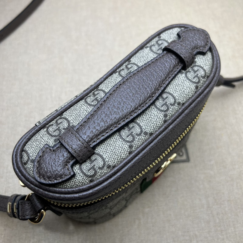 レディース グッチ ミニバッグ 人気 グッチ オフィディア GG トップハンドル ミニバッグ 699532 96IWG 8745 ベージュ&エボニー ゴールド金具 - 画像 (4)