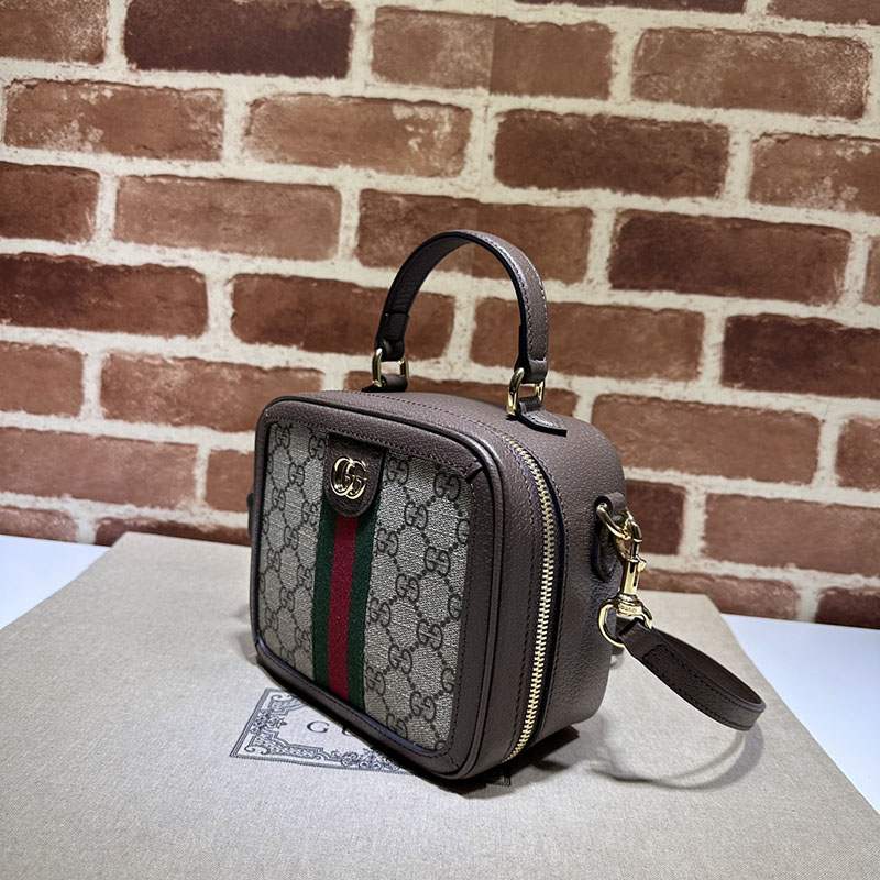 レディース グッチ ミニバッグ 人気 グッチ オフィディア ミニトップハンドルバッグ 772157 96IWG 8745 ベージュ&エボニー ゴールド金具 - 画像 (9)