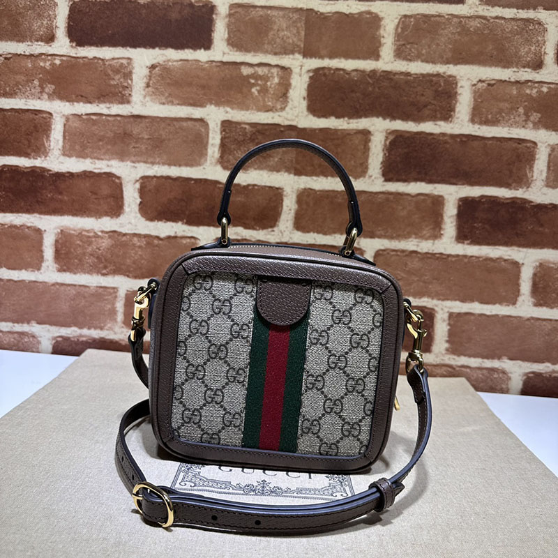 レディース グッチ ミニバッグ 人気 グッチ オフィディア ミニトップハンドルバッグ 772157 96IWG 8745 ベージュ&エボニー ゴールド金具 - 画像 (8)