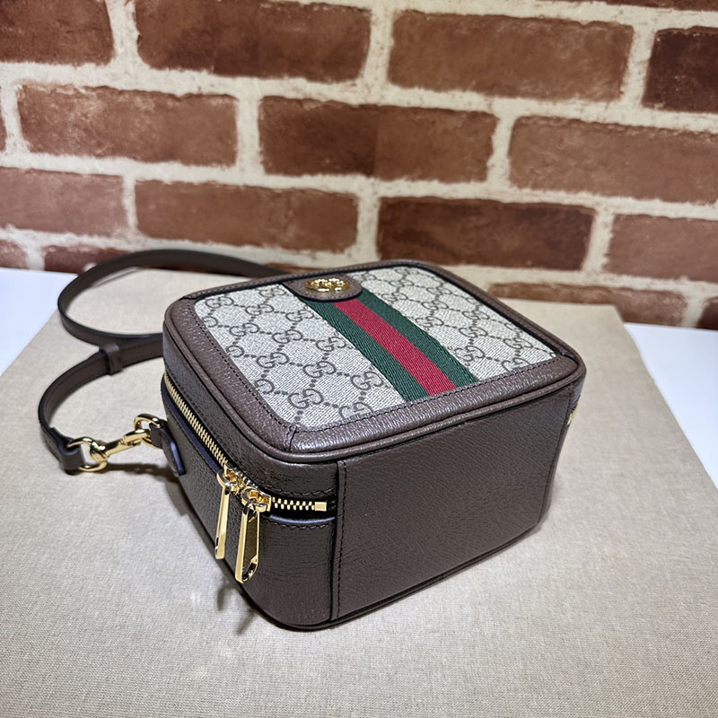 レディース グッチ ミニバッグ 人気 グッチ オフィディア ミニトップハンドルバッグ 772157 96IWG 8745 ベージュ&エボニー ゴールド金具 - 画像 (7)