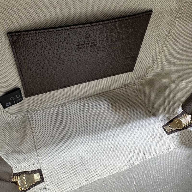レディース グッチ ミニバッグ 人気 グッチ オフィディア ミニトップハンドルバッグ 772157 96IWG 8745 ベージュ&エボニー ゴールド金具 - 画像 (2)