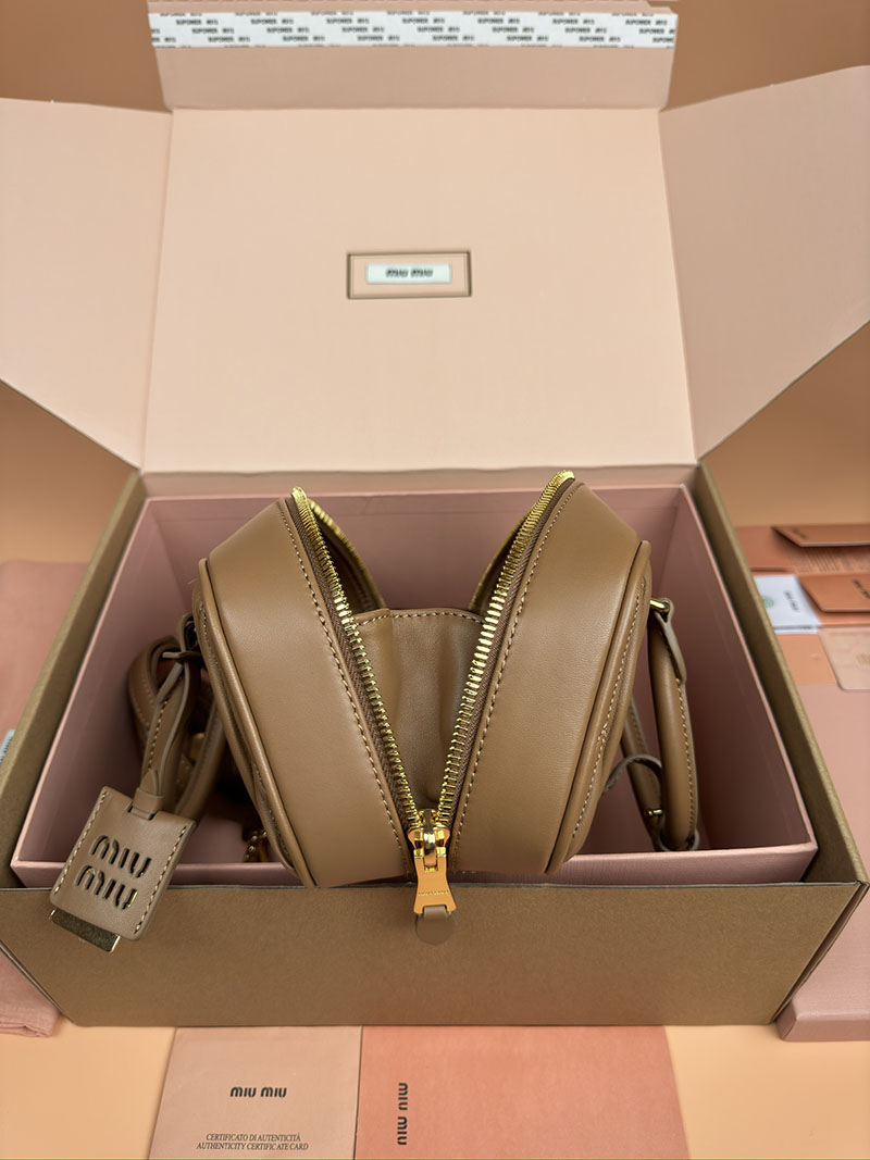 MiuMiu アルカディ マテラッセレザー バッグ キャメル 5BB148_N88_F098L_V_OON ゴールド金具 miumiu バッグ安い - 画像 (3)