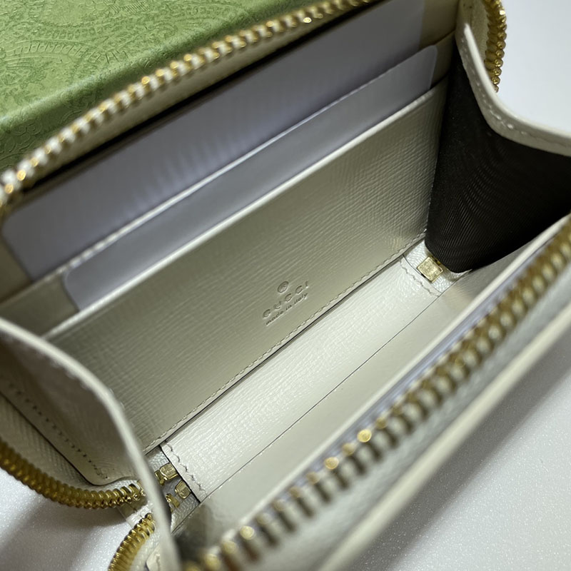 グッチ カードケース 財布代わり グッチ カードケース Gucci Horsebit 1955 658552 96IWG 9641 ベージュ/ホワイト ゴールド金具 - 画像 (2)