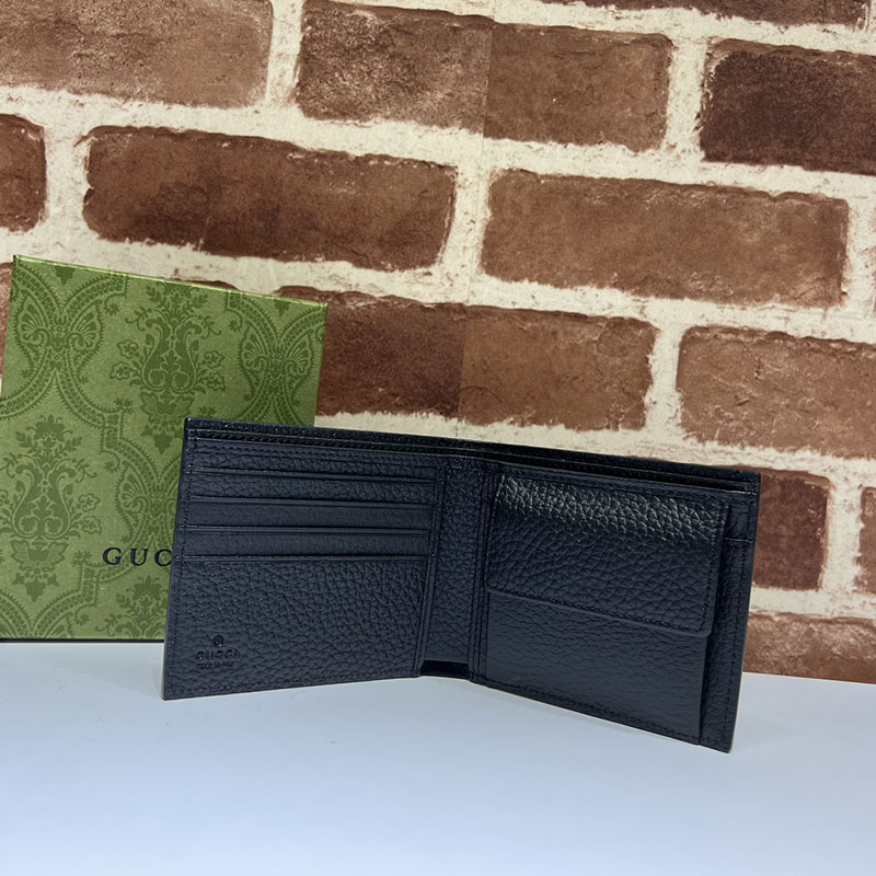 GUCCIの財布 持ってる 人 グッチ GUCCI ロゴ 二つ折りウォレット 771153 AABXM 1000 ブラック - 画像 (2)