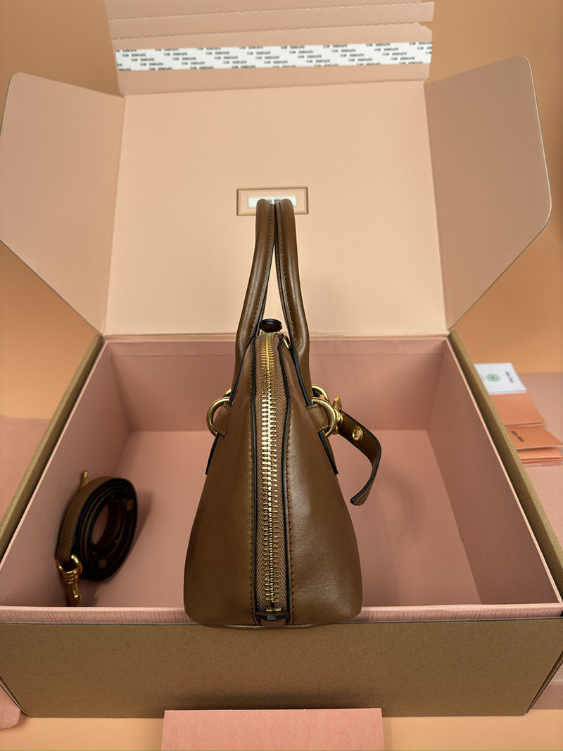 MiuMiu アバンチュール ナッパレザー トップハンドルバッグ ブラウン 5BB169_2BBL_F0316_V_OOO ゴールド金具 ブランド バッグ 在庫処分 - 画像 (9)