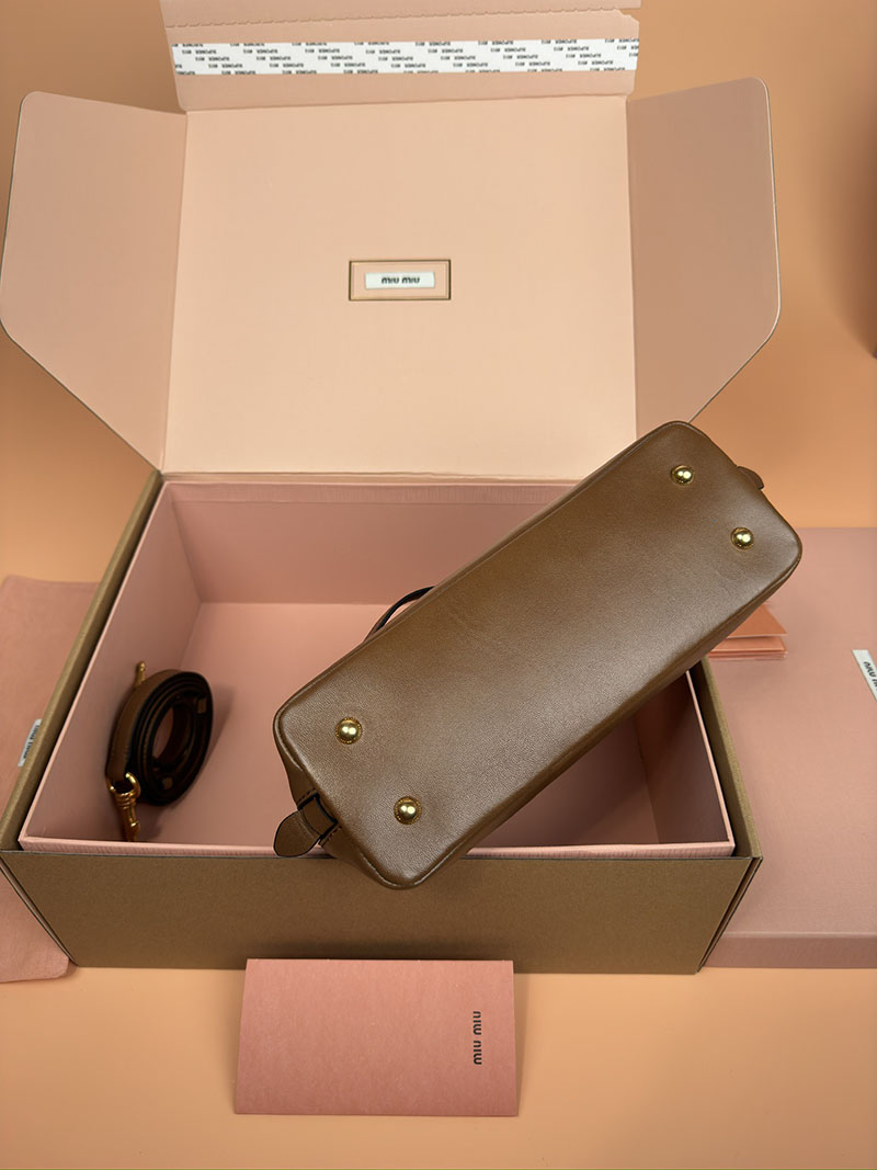 MiuMiu アバンチュール ナッパレザー トップハンドルバッグ ブラウン 5BB169_2BBL_F0316_V_OOO ゴールド金具 ブランド バッグ 在庫処分 - 画像 (7)