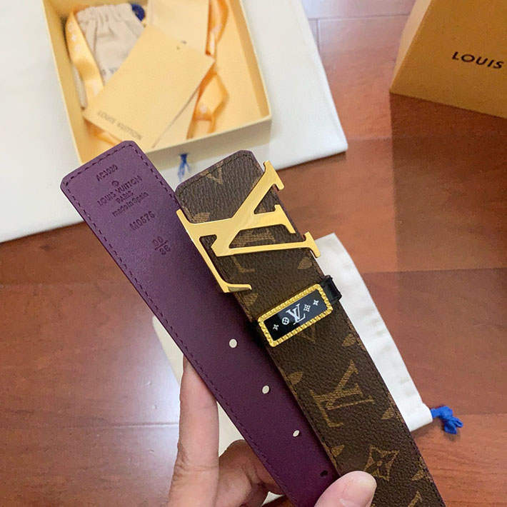 最高級ルイヴィトンスーパーコピー ルイヴィトンベルトコピー ルイヴィトン 新作 ベルト メンズ 2515303 VIOLET FONCE レザー ゴールド金具 - 画像 (4)