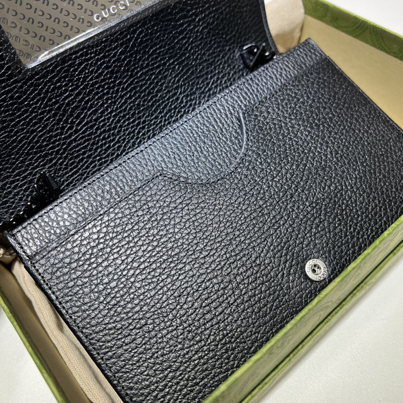 グッチ GGマーモント レザー ミニ チェーンバッグ 497985 CAO0G 1000 ブラック グッチ チェーンバッグ アウトレット - 画像 (4)