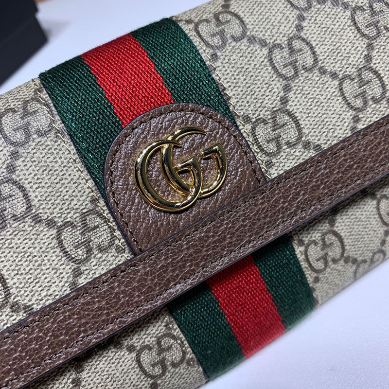 グッチ 長財布 レディース 人気 グッチ オフィディア GG コンチネンタルウォレット 523153 96IWG 8745 ベージュ/エボニー - 画像 (3)