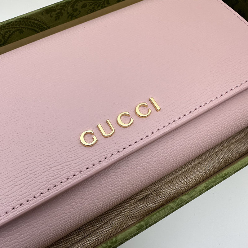 グッチ スクリプト コンチネンタル ウォレット 772638 0OP0N 5823 ピンク ゴールド金具 グッチ 財布 持ってる 女 - 画像 (3)