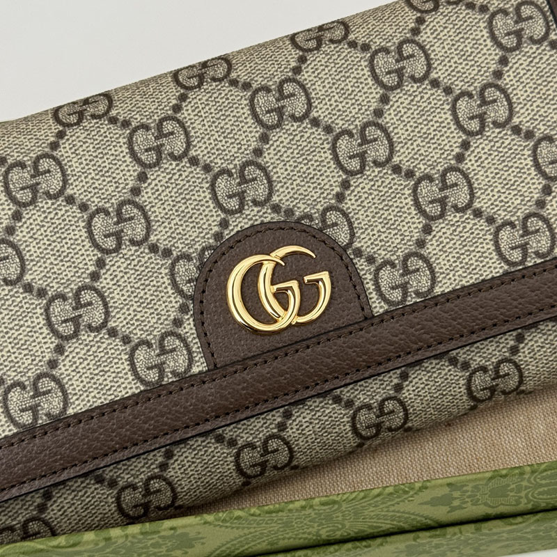 グッチ オフィディア チェーン ウォレット 772309 96IWG 8563 ベージュ/エボニー/ブラウン ゴールド金具 グッチ チェーンウォレット アウトレット - 画像 (5)