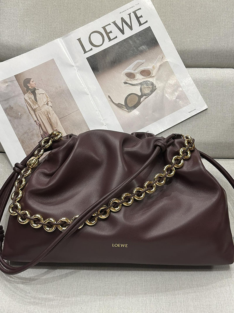 ロエベ バッグ 新作 2025 LOEWE フラメンコパース-ラージ A411FPDX01-7240 ダークバーガンディ ゴールド金具 - 画像 (8)