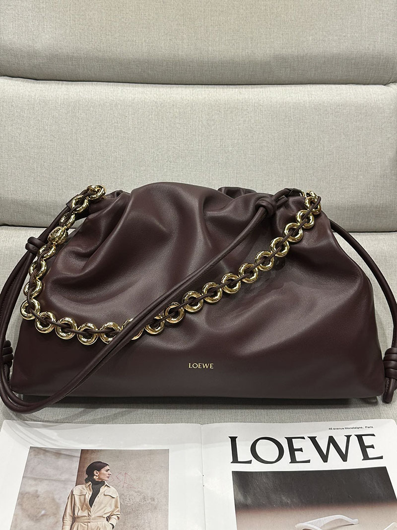 ロエベ バッグ 新作 2025 LOEWE フラメンコパース-ラージ A411FPDX01-7240 ダークバーガンディ ゴールド金具 - 画像 (7)