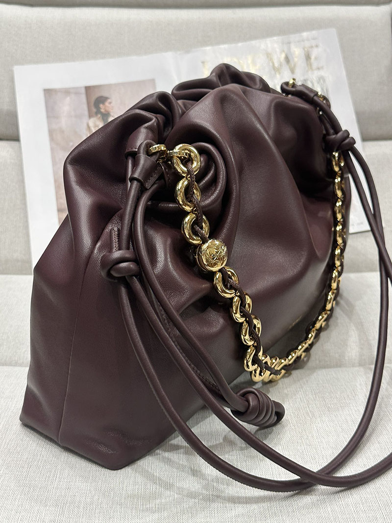 ロエベ バッグ 新作 2025 LOEWE フラメンコパース-ラージ A411FPDX01-7240 ダークバーガンディ ゴールド金具 - 画像 (6)