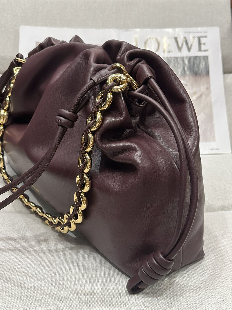 ロエベ バッグ 新作 2025 LOEWE フラメンコパース-ラージ A411FPDX01-7240 ダークバーガンディ ゴールド金具 - 画像 (5)
