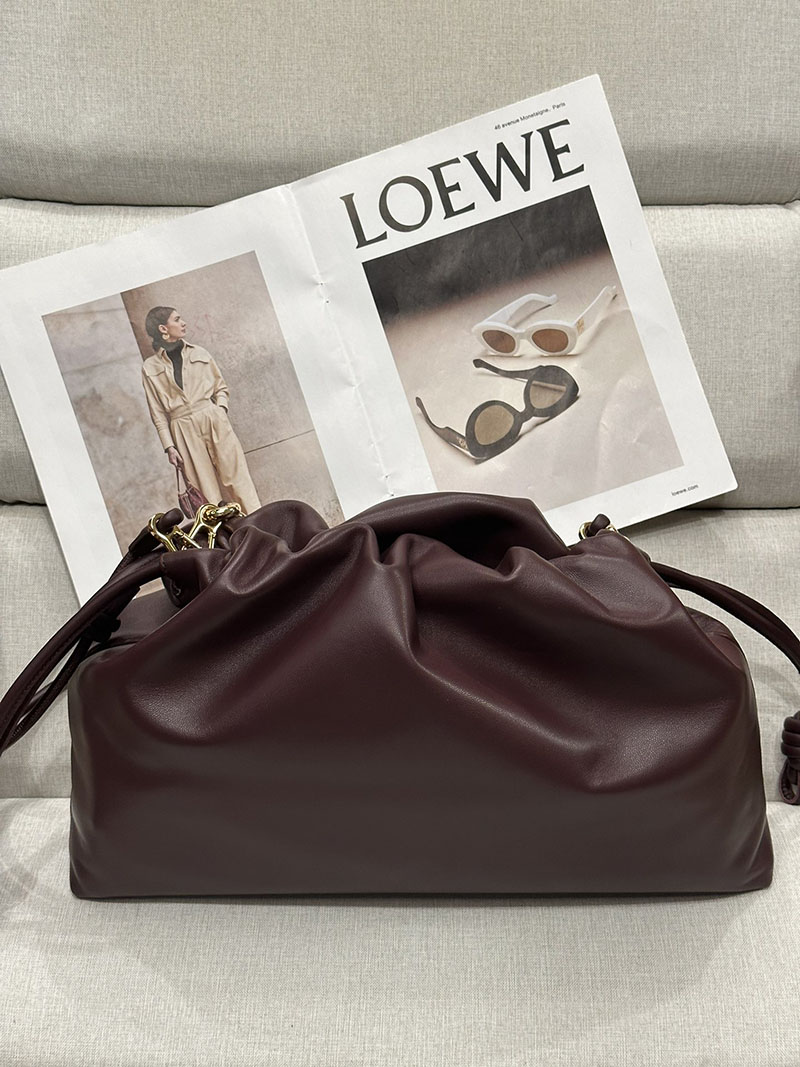 ロエベ バッグ 新作 2025 LOEWE フラメンコパース-ラージ A411FPDX01-7240 ダークバーガンディ ゴールド金具 - 画像 (4)