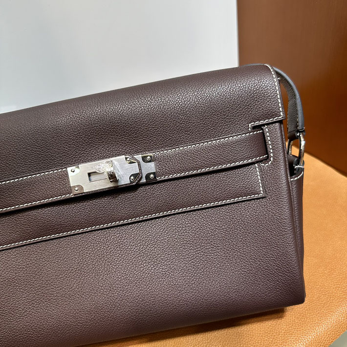 メッセンジャーバッグ メンズ 人気ランキング HERMES ケリーメッセンジャー ルージュセリエ エバーカラー シルバー金具 - 画像 (9)