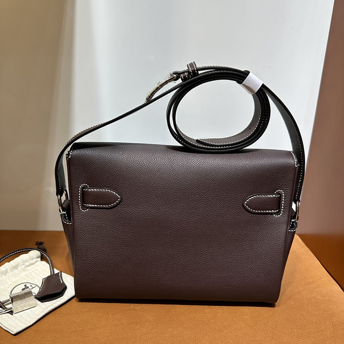 メッセンジャーバッグ メンズ 人気ランキング HERMES ケリーメッセンジャー ルージュセリエ エバーカラー シルバー金具 - 画像 (7)