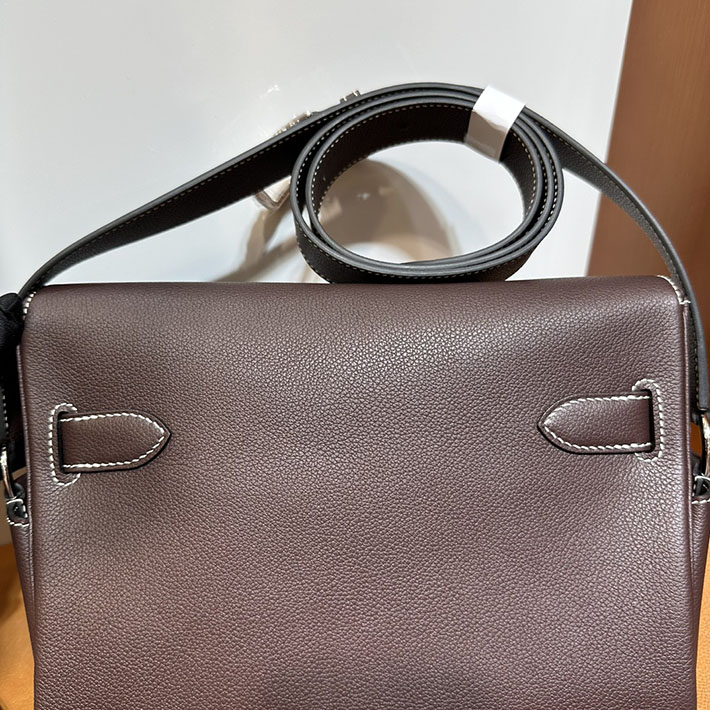 メッセンジャーバッグ メンズ 人気ランキング HERMES ケリーメッセンジャー ルージュセリエ エバーカラー シルバー金具 - 画像 (4)