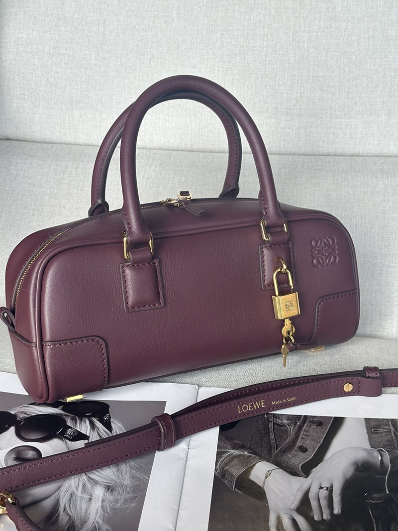 ロエベ バッグ 人気ランキング LOEWE アマソナ/アマソナ23-クロップド-バッグ A039N23X01-7240 ダークバーガンディ ゴールド金具 - 画像 (9)