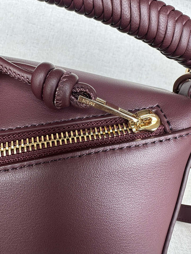 ロエベ 使いやすいバッグ LOEWE パズル/パズルバッグ-スモール A510S21XAE-7240 ダークバーガンディ ゴールド金具 - 画像 (6)