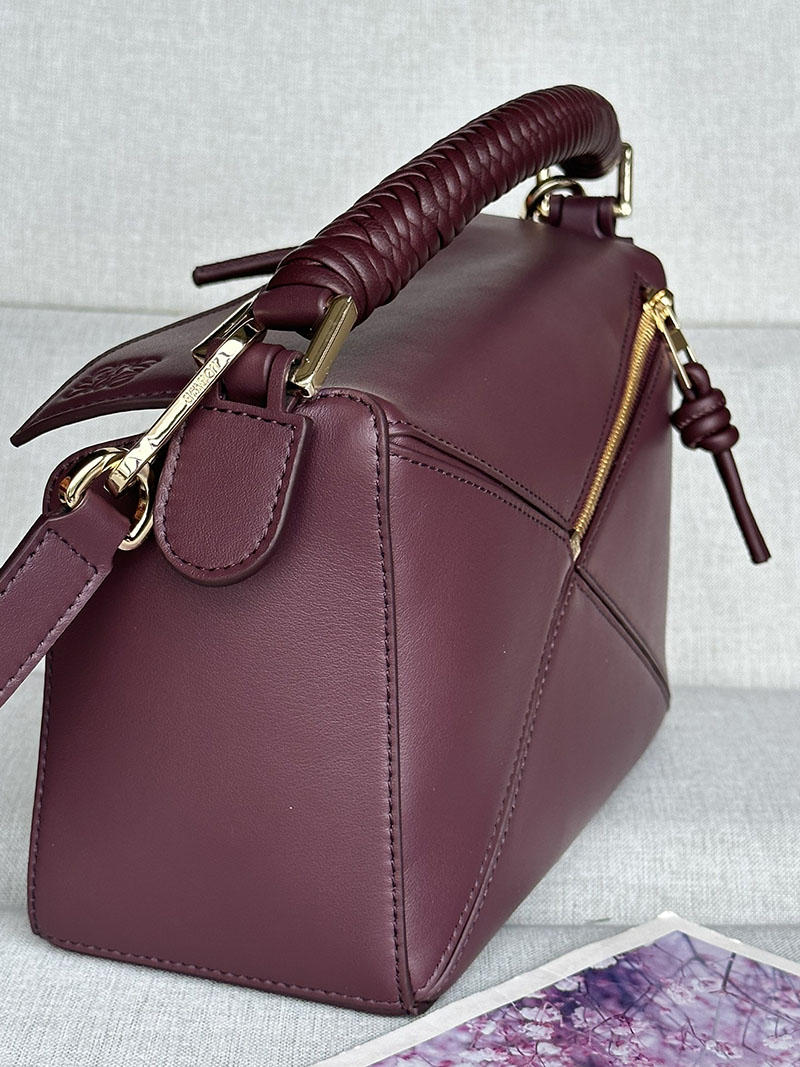 ロエベ 使いやすいバッグ LOEWE パズル/パズルバッグ-スモール A510S21XAE-7240 ダークバーガンディ ゴールド金具 - 画像 (5)