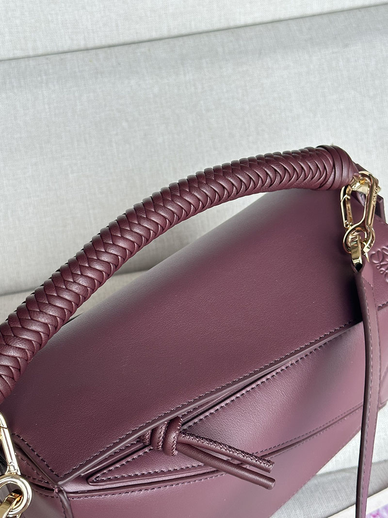 ロエベ 使いやすいバッグ LOEWE パズル/パズルバッグ-スモール A510S21XAE-7240 ダークバーガンディ ゴールド金具 - 画像 (2)