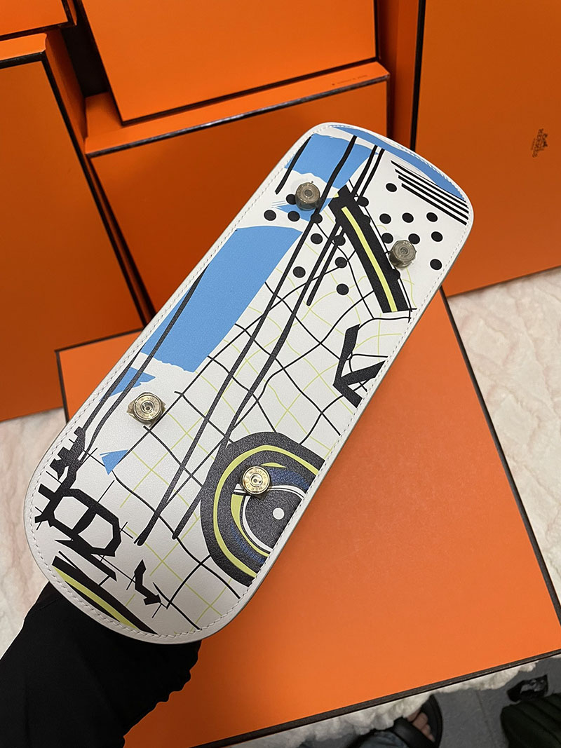 エルメス ボリード スケート 31cm デッサン2 クロ×ナチュラルサブル×マルチカラー トゴ シルバー金具 2513405 ボリード スケート 定価 - 画像 (6)
