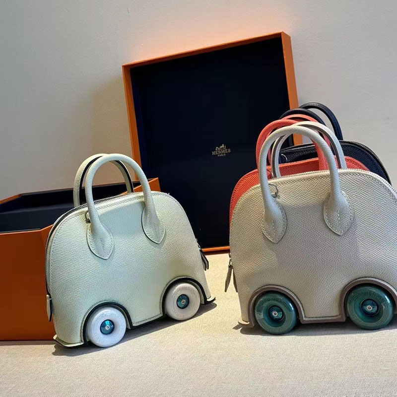 エルメス ボリードオンホイールズ ミニ シエル Bolide on Wheels Bag Mini ヴォーエプソン シルバー金具 2025定価 2513457 - 画像 (6)
