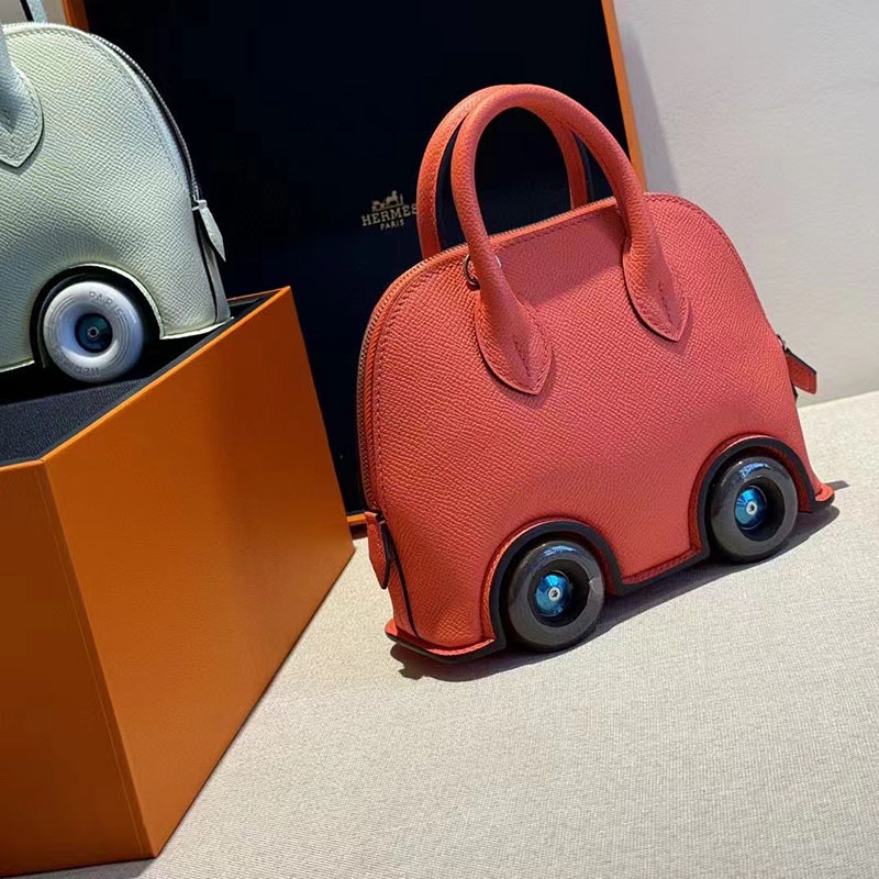 エルメス ボリードオンホイールズ ミニ ローズジャイプール Bolide on Wheels Bag Mini ヴォーエプソン シルバー金具 2513458 - 画像 (7)