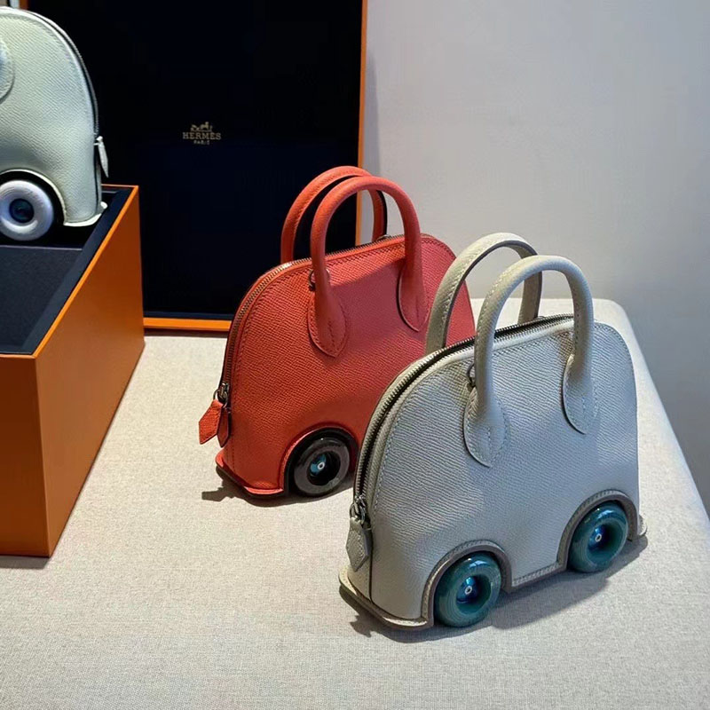 エルメス ボリードオンホイールズ ミニ ローズジャイプール Bolide on Wheels Bag Mini ヴォーエプソン シルバー金具 2513458 - 画像 (2)
