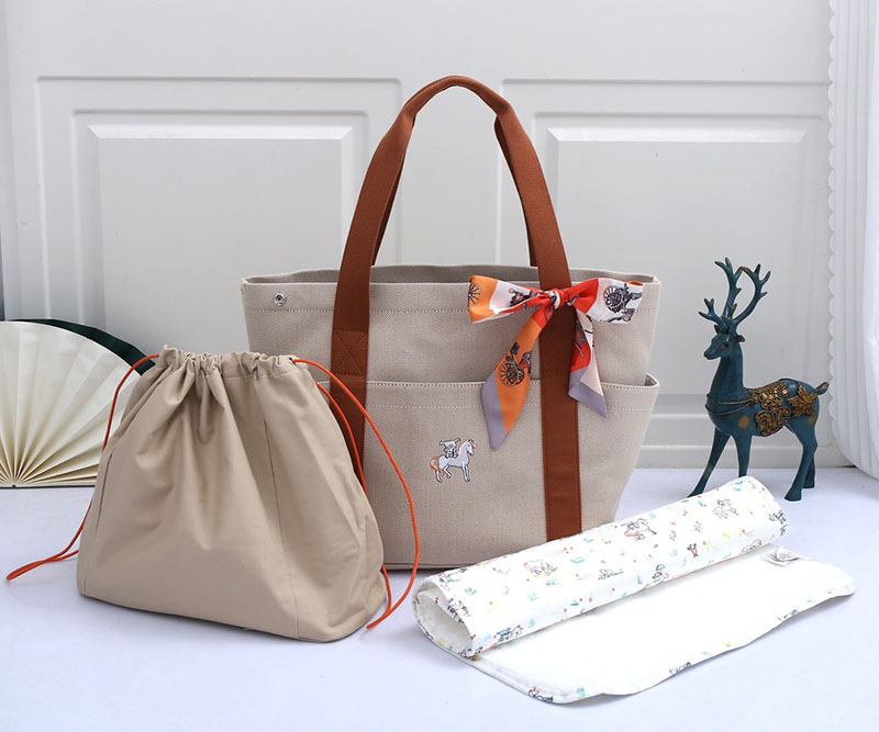 エルメス HERMES マザーズバッグ ゴールド トワルアッシュ シルバー金具 2513469 エルメス トートバッグ 新品 価格 - 画像 (8)