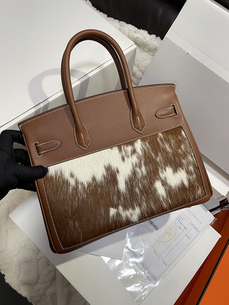 エルメス HERMES バーキン30 ゴールド スイフト/馬毛 シルバー金具 2513519 バーキン 入手困難 - 画像 (3)