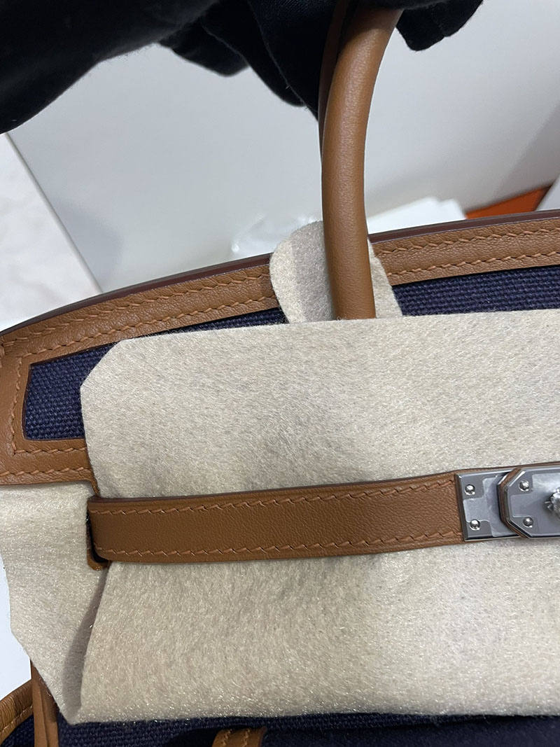 エルメス バーキン25 カーゴ ブルーマリン/セサミ トワルゴエラン×スイフト シルバー金具 2513524 バーキン カーゴ 25 定価 - 画像 (2)