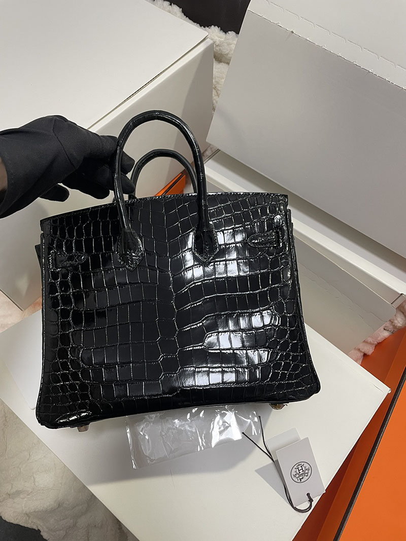 エルメス バーキン25 クロ クロコダイル ニロティカスマット ゴールド金具 2513525 バーキン クロコ 新品 - 画像 (3)
