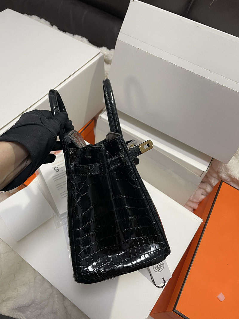 エルメス バーキン25 クロ クロコダイル ニロティカスマット ゴールド金具 2513525 バーキン クロコ 新品 - 画像 (2)