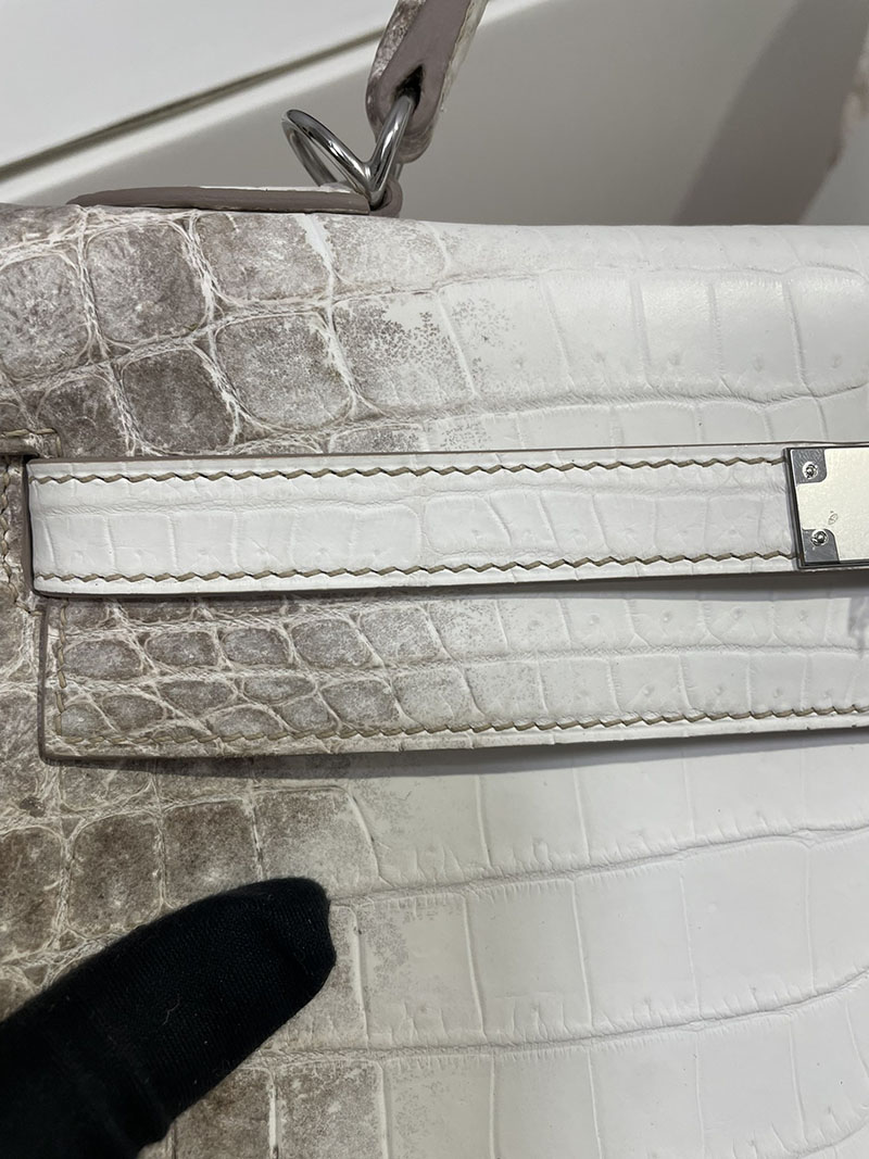 エルメス ケリー32 内縫い ヒマラヤ クロコダイル ニロティカスマット シルバー金具 2513526 ケリー ヒマラヤ 定価 - 画像 (9)