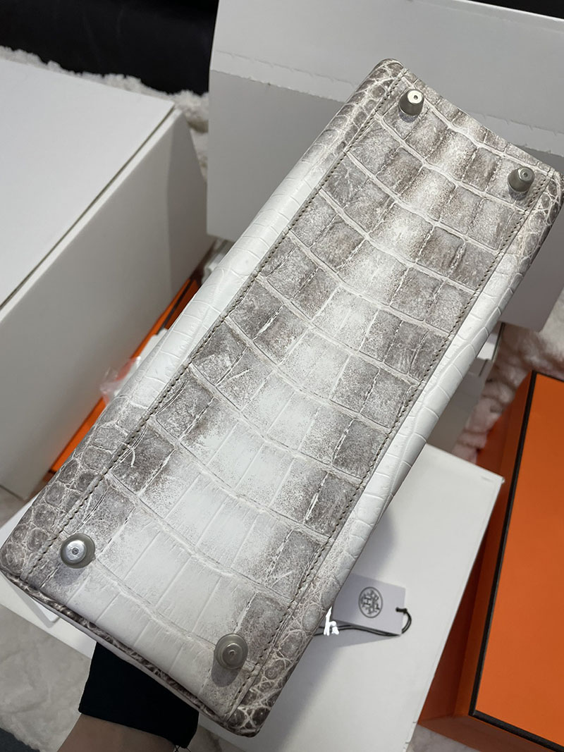 エルメス ケリー32 内縫い ヒマラヤ クロコダイル ニロティカスマット シルバー金具 2513526 ケリー ヒマラヤ 定価 - 画像 (7)