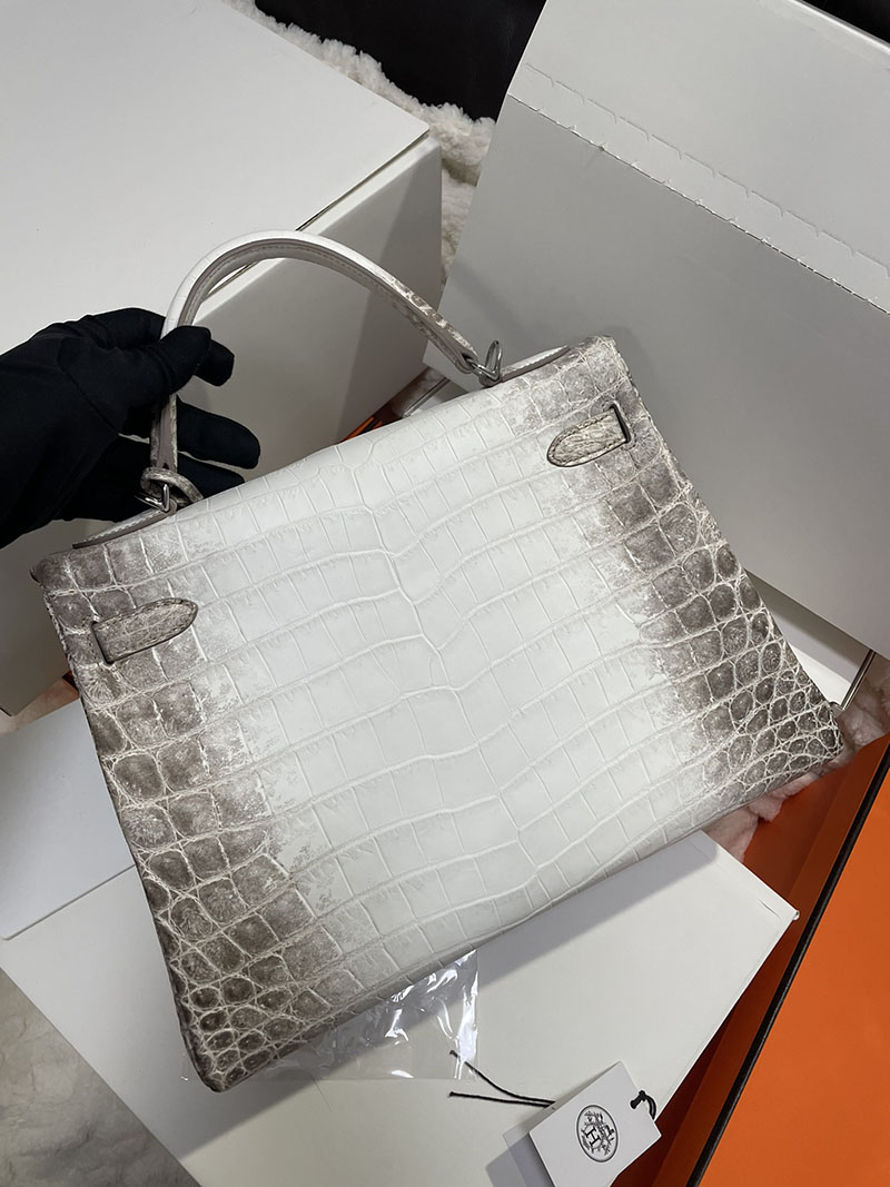 エルメス ケリー32 内縫い ヒマラヤ クロコダイル ニロティカスマット シルバー金具 2513526 ケリー ヒマラヤ 定価 - 画像 (6)