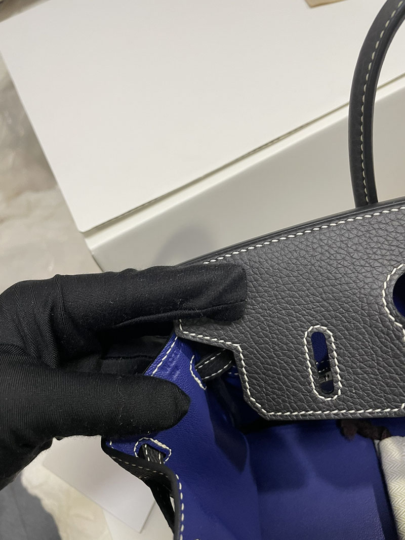 エルメス バーキン25 パーソナル グリミスティ/ブルーエレクトリック トゴ シルバー金具 2513528 エルメス 2024年 新色 - 画像 (4)