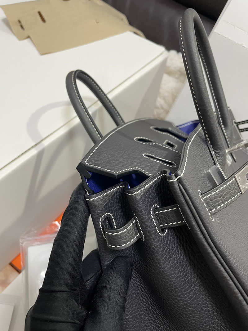 エルメス バーキン25 パーソナル グリミスティ/ブルーエレクトリック トゴ シルバー金具 2513528 エルメス 2024年 新色 - 画像 (2)