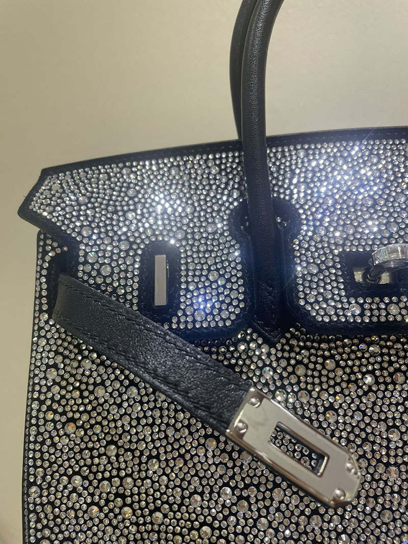 エルメス HERMES バーキン25 黒 ブラック ボックスカーフ/水晶 シルバー金具 2513540 バーキン 値段 新品 - 画像 (9)