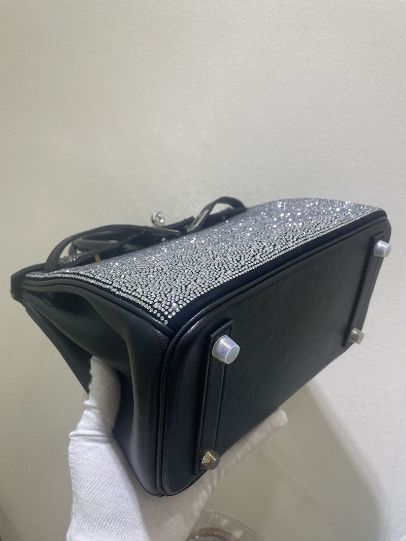 エルメス HERMES バーキン25 黒 ブラック ボックスカーフ/水晶 シルバー金具 2513540 バーキン 値段 新品 - 画像 (8)