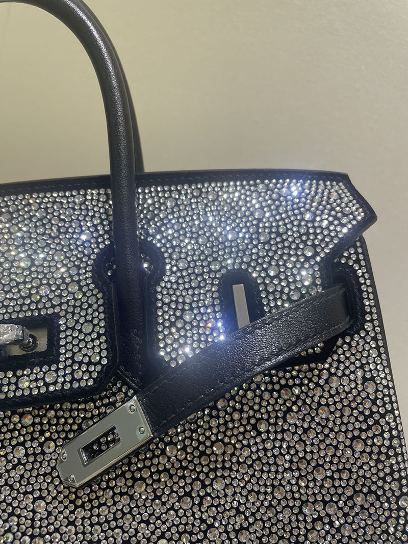 エルメス HERMES バーキン25 黒 ブラック ボックスカーフ/水晶 シルバー金具 2513540 バーキン 値段 新品 - 画像 (4)