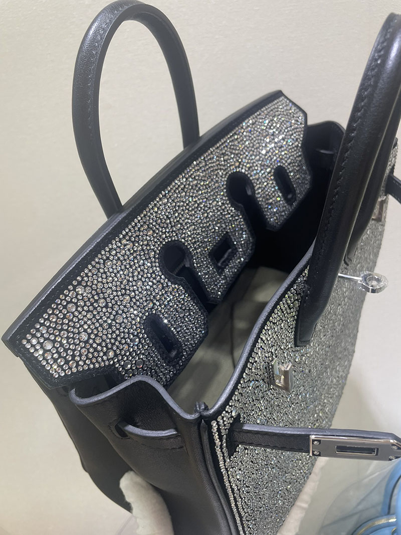 エルメス HERMES バーキン25 黒 ブラック ボックスカーフ/水晶 シルバー金具 2513540 バーキン 値段 新品 - 画像 (3)