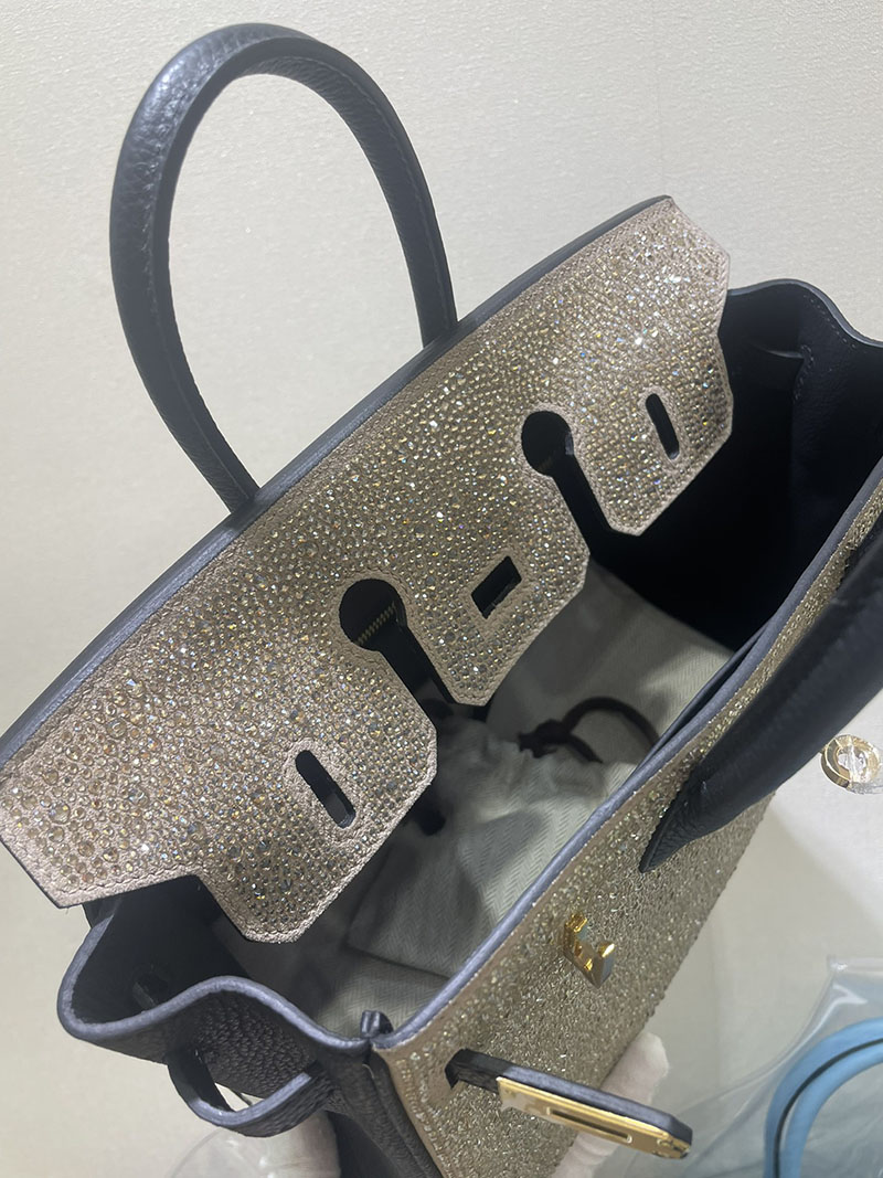 エルメス HERMES バーキン25 黒 ブラック トゴ/水晶 ゴールド金具 2513541 バーキン 値段 新品 - 画像 (3)