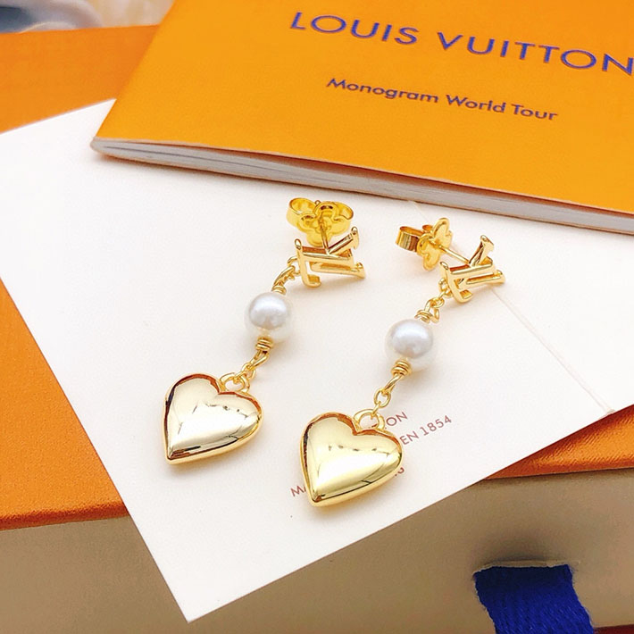 Louis Vuitton ルイヴィトン ピアス・パンダント LV ハート ゴールド M01011 ヴィトン ピアス 芸能人 - 画像 (6)