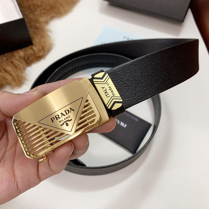 最高級プラダスーパーコピー プラダベルトコピー PRADA サフィアーノレザー ベルト 2025年新作 ブラック 2515697 ゴールド金具 - 画像 (7)