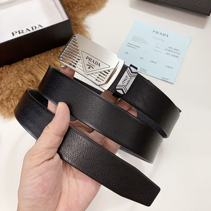 最高級プラダスーパーコピー プラダベルトコピー PRADA サフィアーノレザー ベルト 2025年新作 ブラック 2515698 シルバー金具 - 画像 (8)