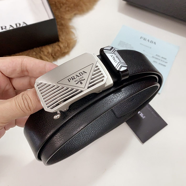 最高級プラダスーパーコピー プラダベルトコピー PRADA サフィアーノレザー ベルト 2025年新作 ブラック 2515698 シルバー金具 - 画像 (7)